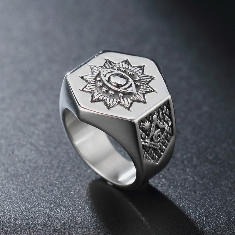 Mens Fashion Store - All Seeing Eye Ring Men's 316L