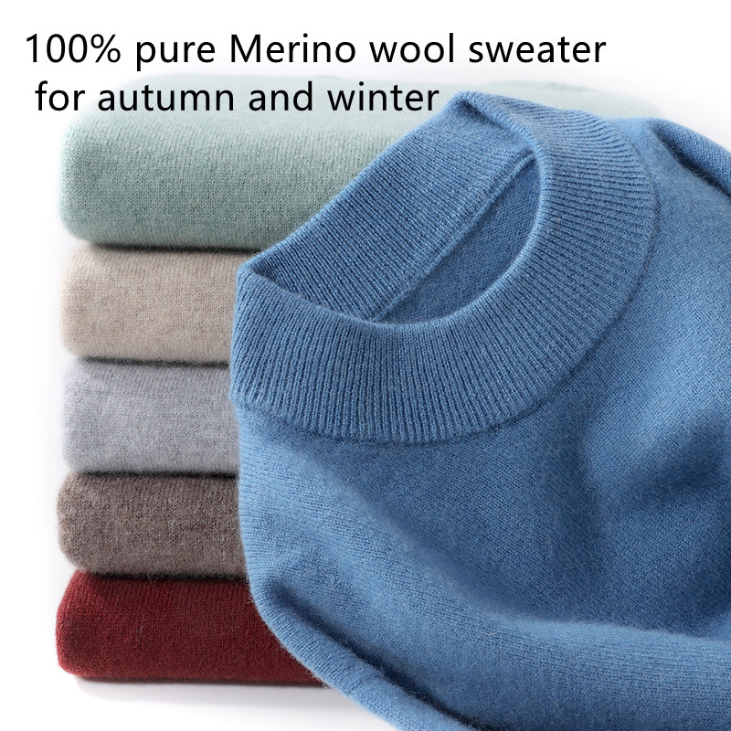 Turtleneck Sweater Men - 100% Pure Merino Wool Men's Semi