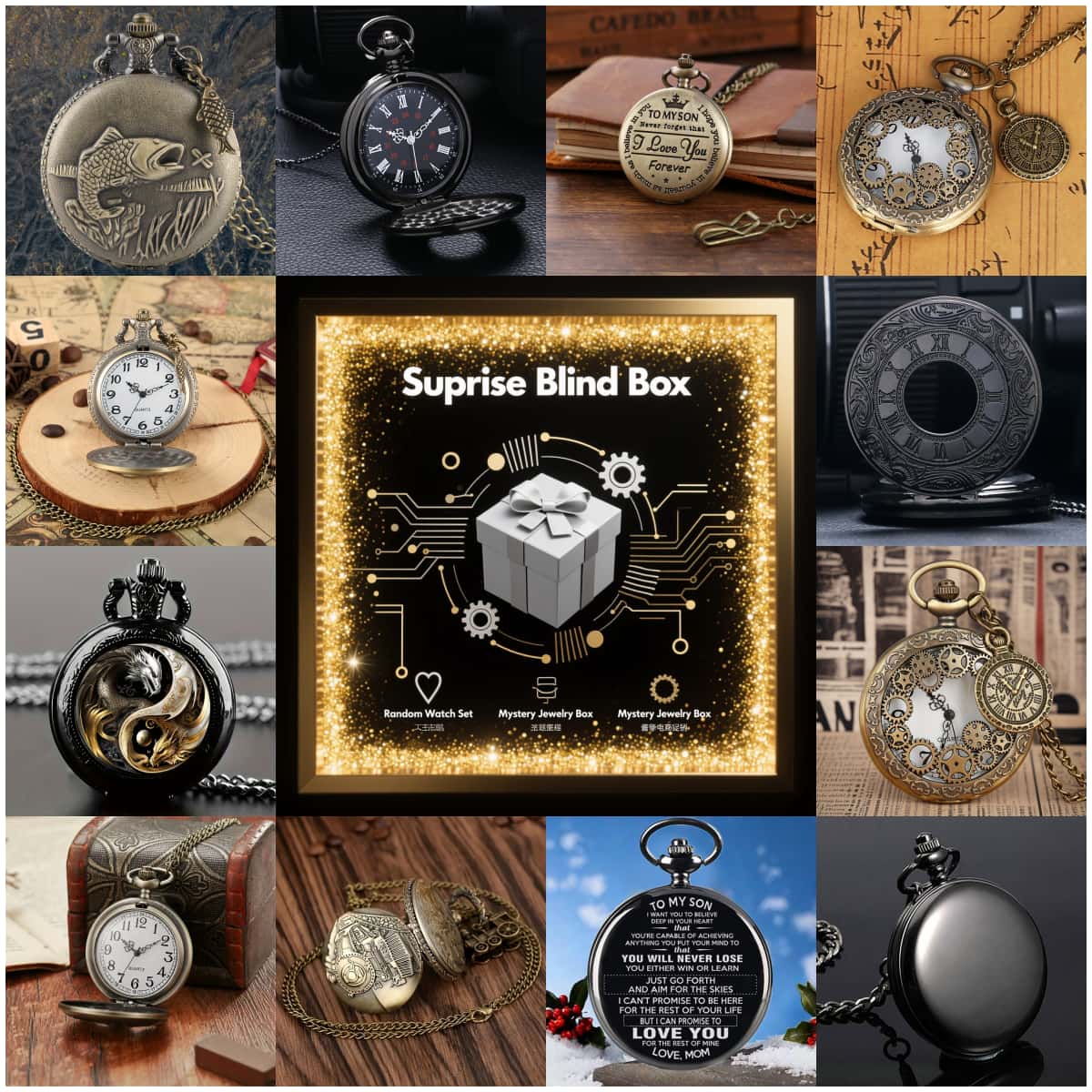 1PC Surprise Mystery Watch Bli - Men'S Fashion Box ulasan dan harga