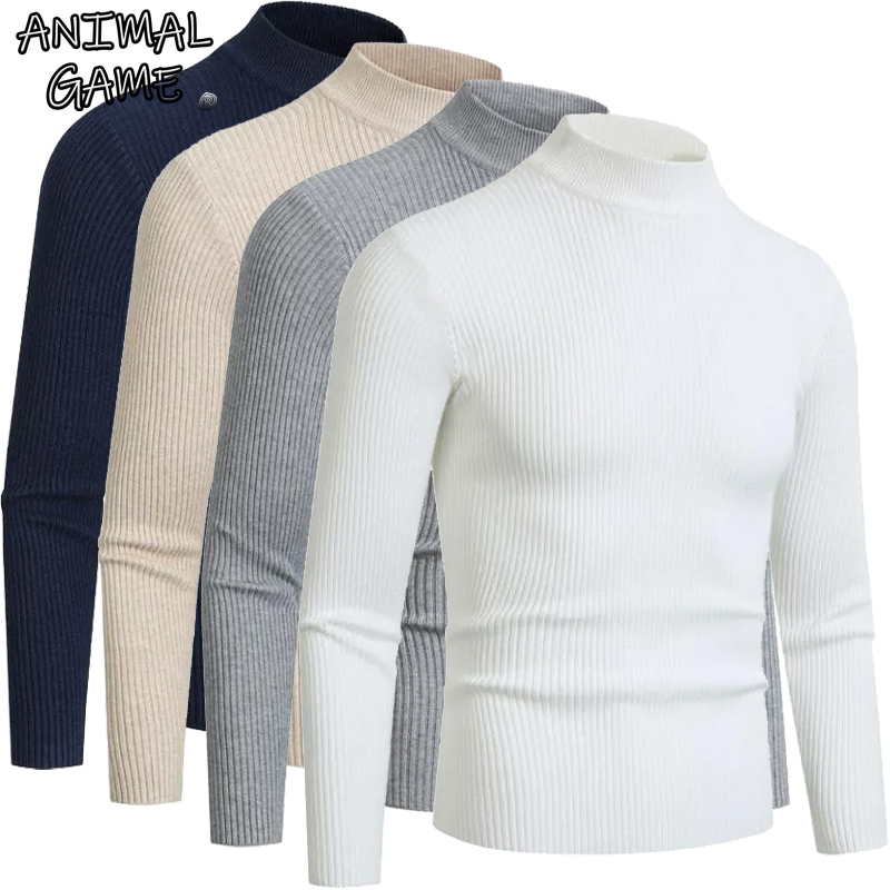 Animal Game Autumn Men's Mock  - Turtleneck Sweater Men ulasan dan harga
