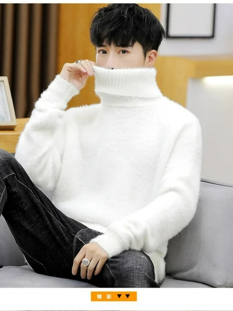 White Pullover Turtleneck Men  - Turtleneck Sweater Men ulasan dan harga