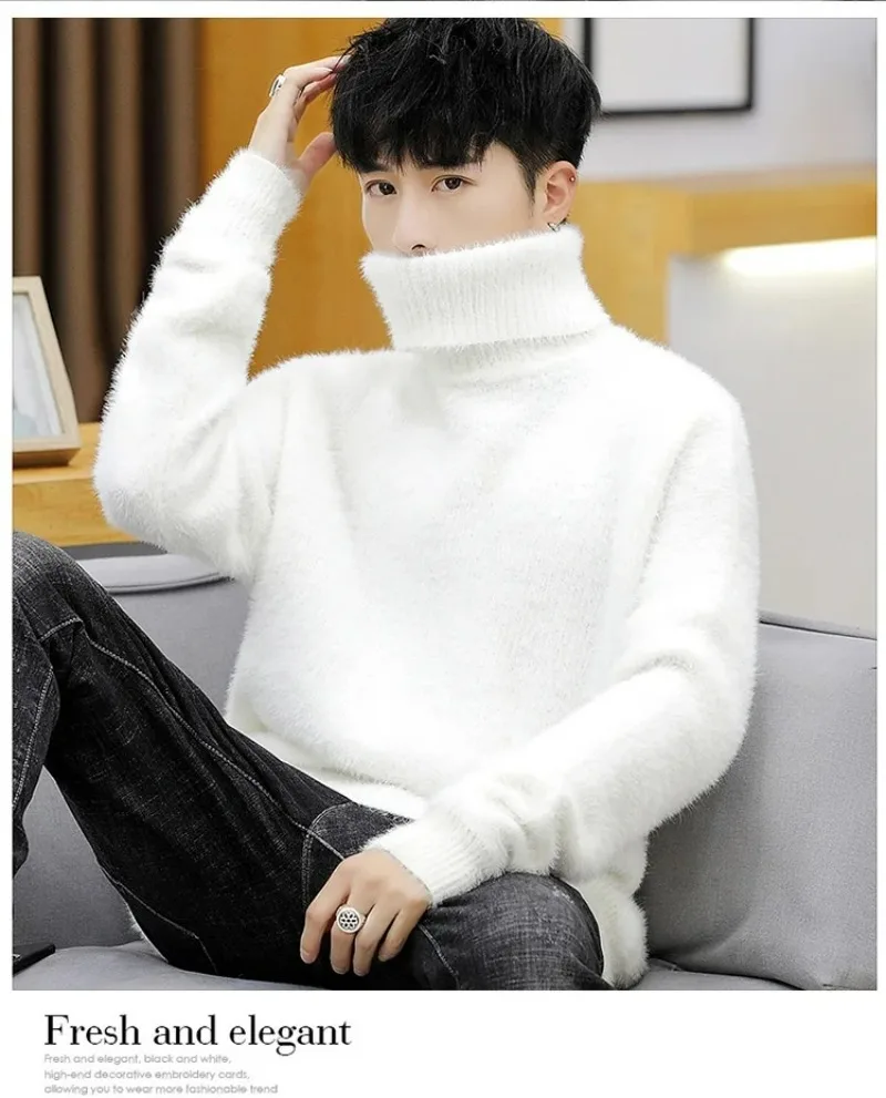 White Pullover Turtleneck Men  - Turtleneck Sweater Men ulasan dan harga