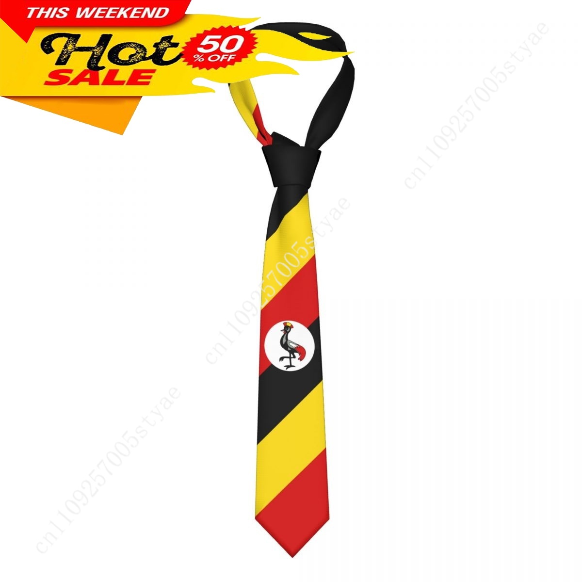 Uganda Flag Tie Emblem Necktie - Men Fashion Uganda ulasan dan harga