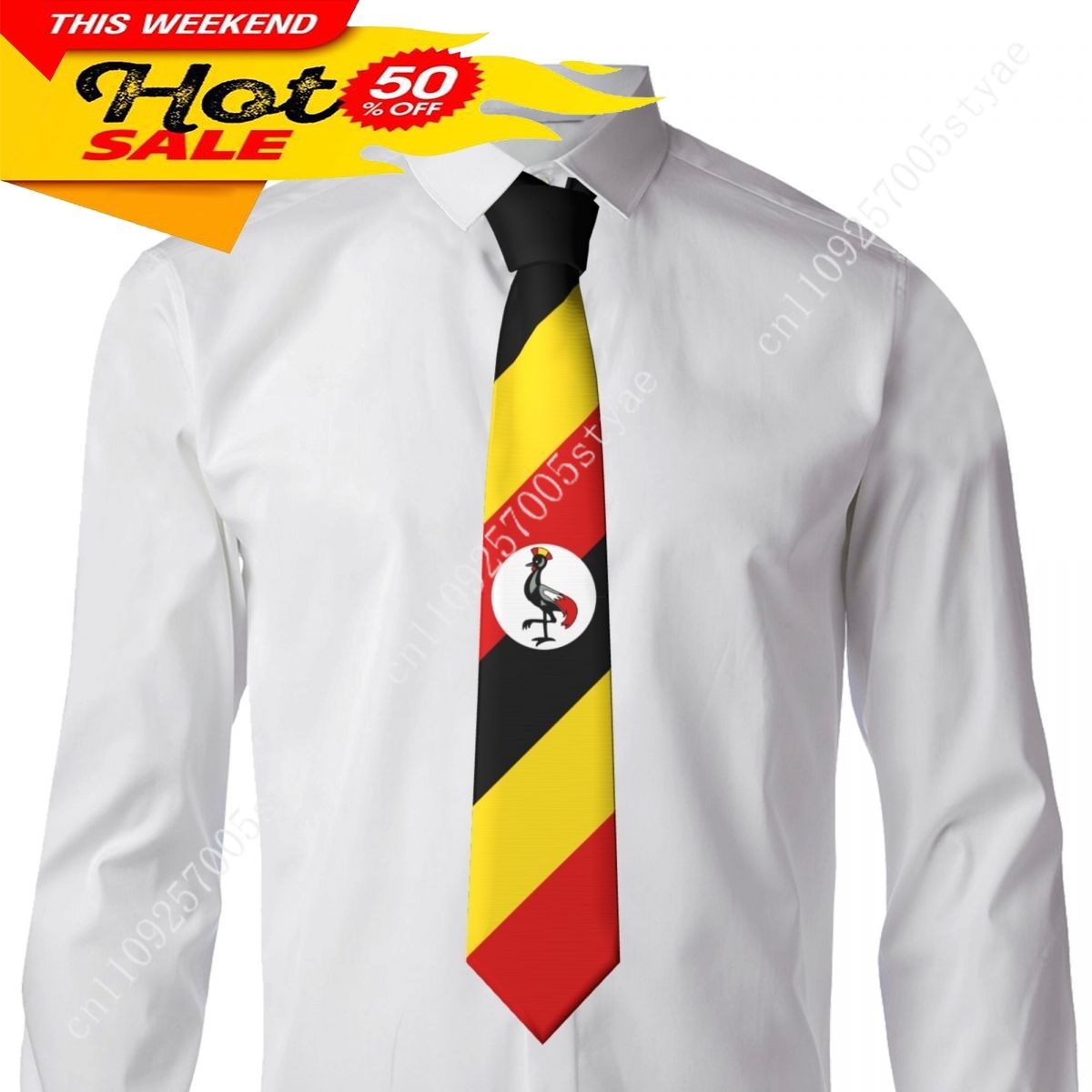 Uganda Flag Tie Emblem Necktie - Men Fashion Uganda ulasan dan harga