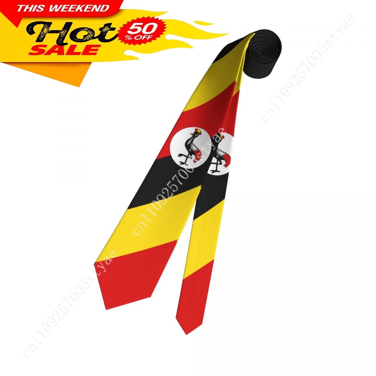 Uganda Flag Tie Emblem Necktie - Men Fashion Uganda ulasan dan harga