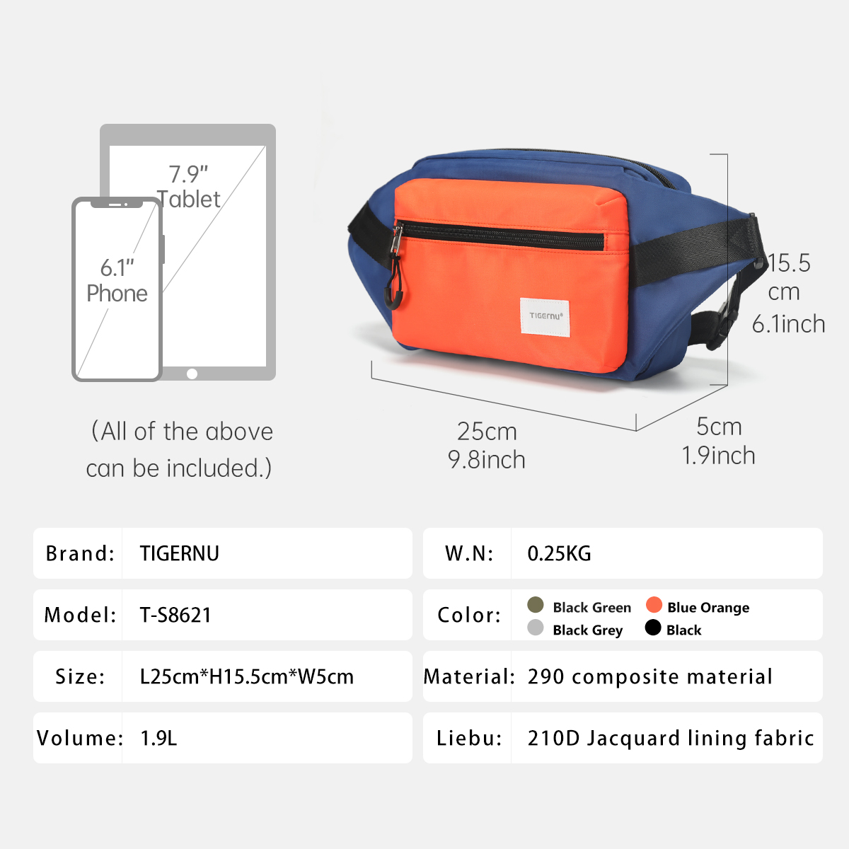 Tigernu  Chest Bag For Men 7.9 - Crossbody Bag Men ulasan dan harga