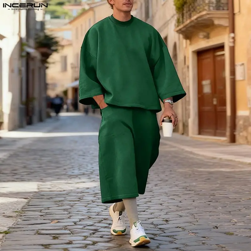 INCERUN Men Sets Solid Color B - Men'S Fashion Outfits ulasan dan harga