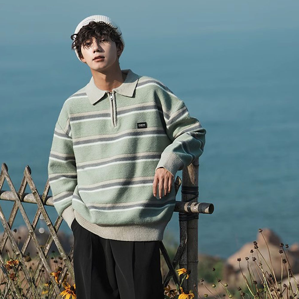 Japan Men's Y2K Knitted Warm P - Turtleneck Sweater Men ulasan dan harga