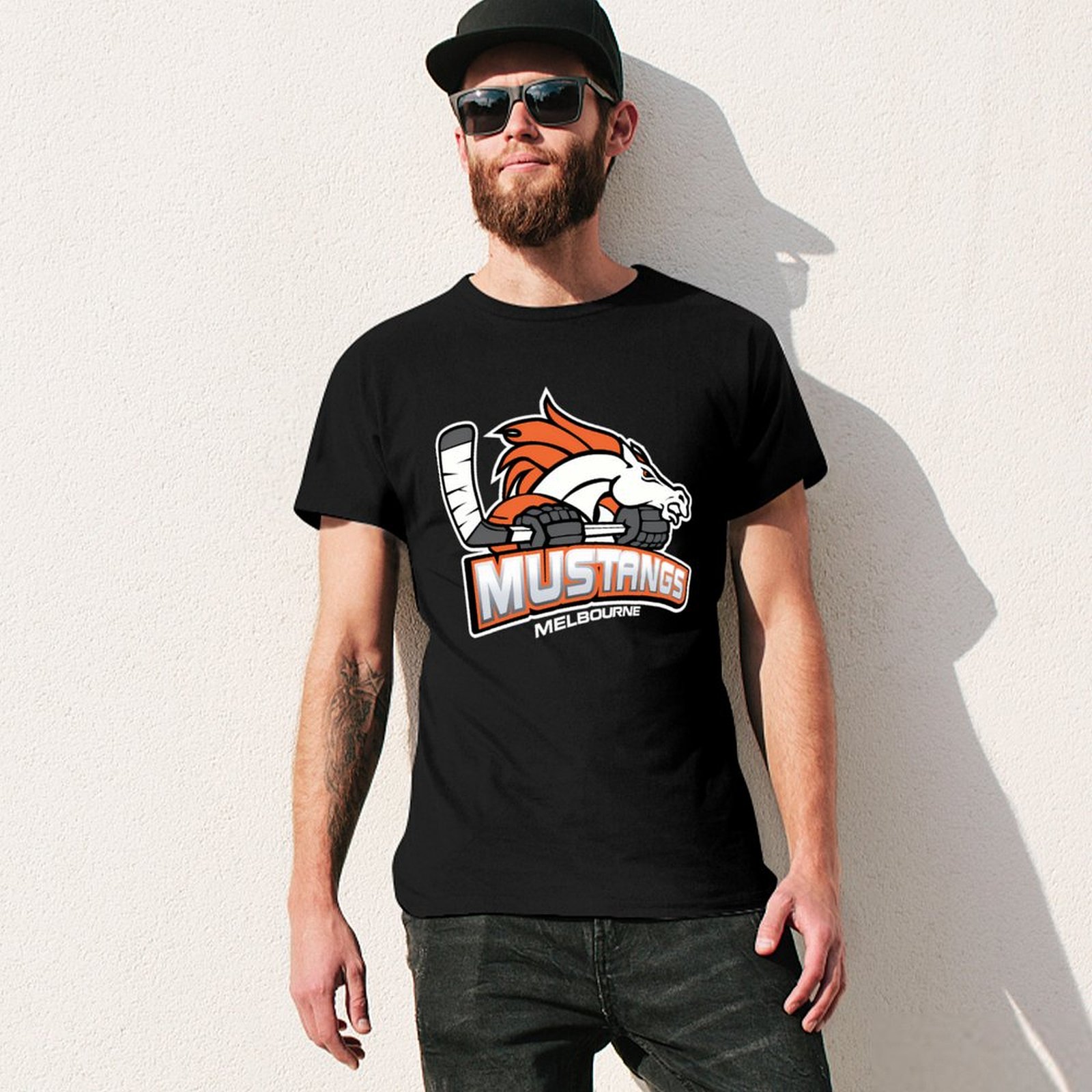 Melbourne Mustangs Classic Whi - Mens Fashion Melbourne ulasan dan harga