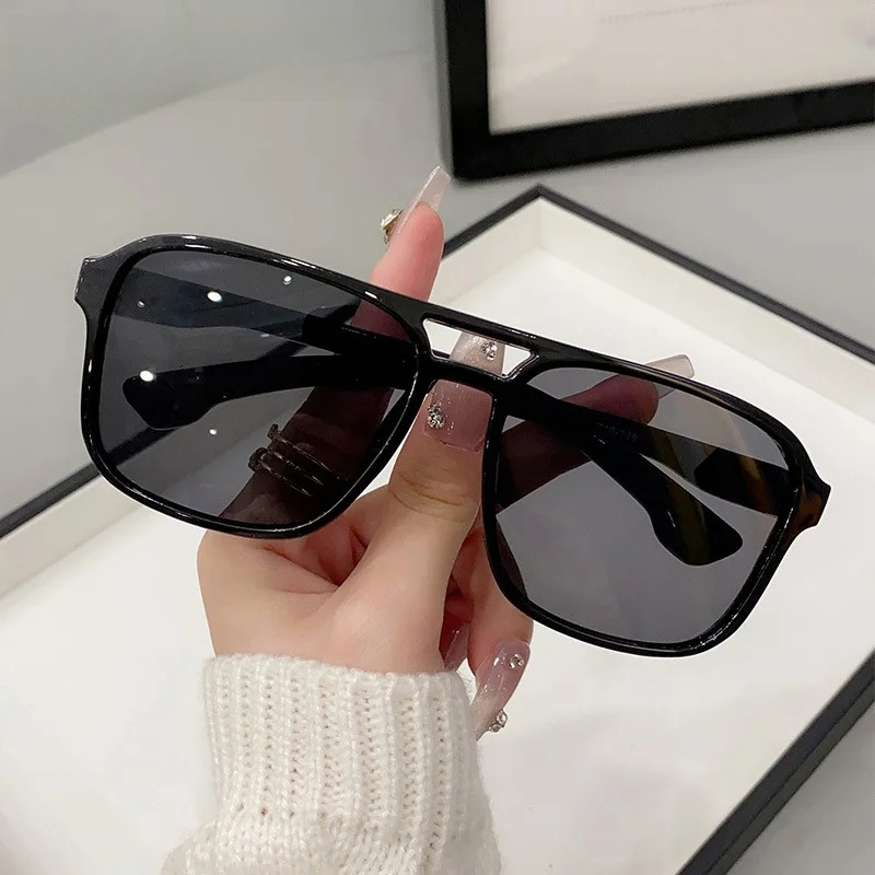 Square Double Bridges Sunglass - Men'S Fashion Glasses ulasan dan harga