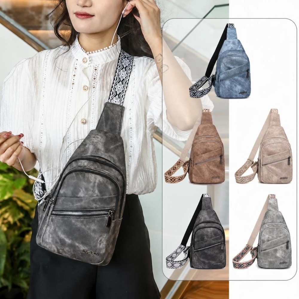 Fashion PU Leather Chest Bags  - Crossbody Bag Men ulasan dan harga
