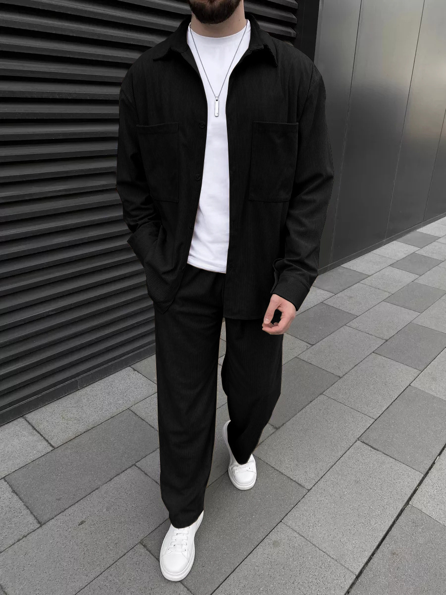Men's Corduroy Two-Piece Outfi - Men'S Fashion Outfits ulasan dan harga
