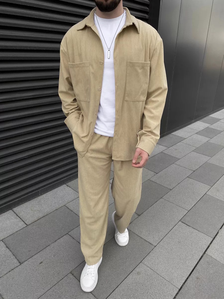 Men's Corduroy Two-Piece Outfi - Men'S Fashion Outfits ulasan dan harga