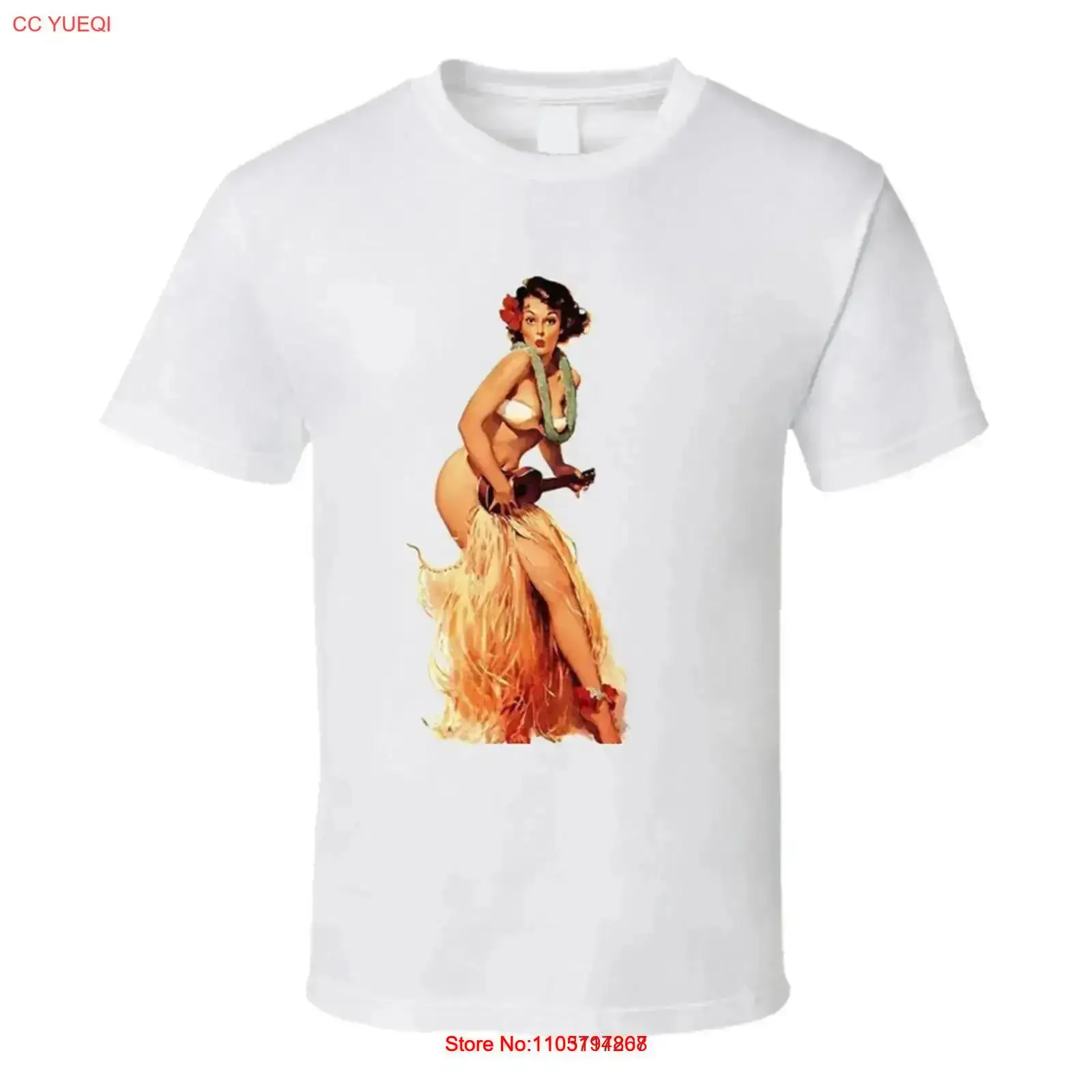 Retro T shirt Tiki Hula Girl U - Mens Fashion In The 50S ulasan dan harga