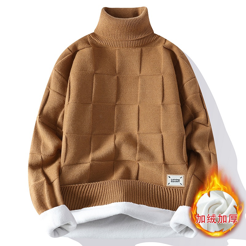 New Winter Men Fleece Warm Tur - Turtleneck Sweater Men ulasan dan harga
