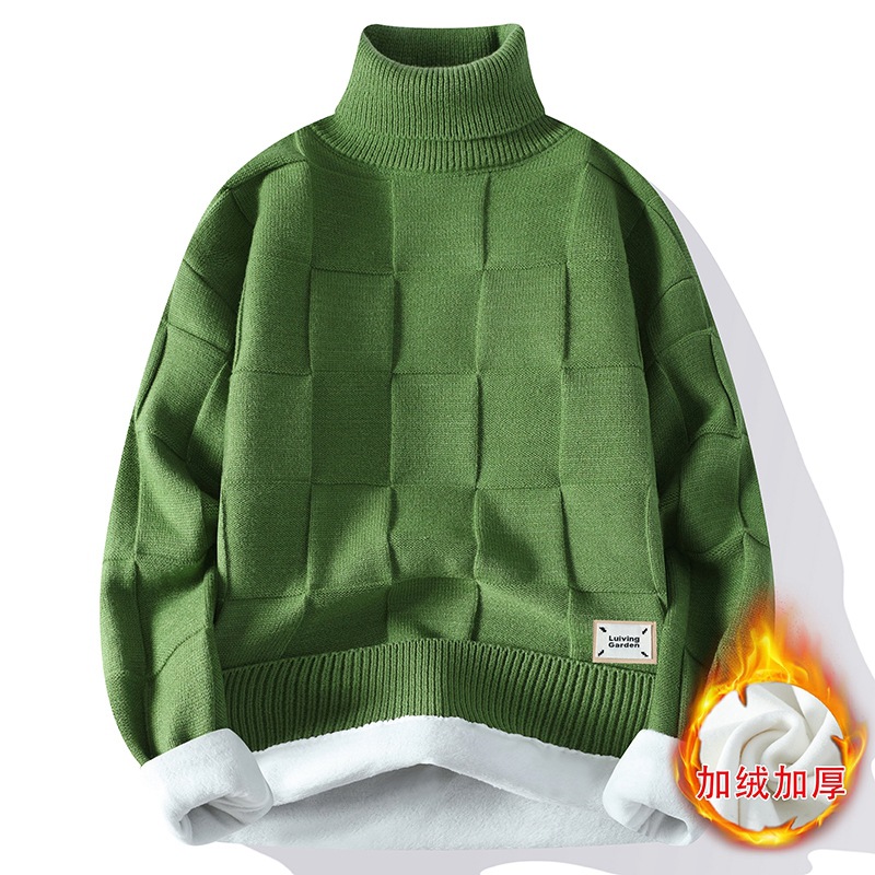 New Winter Men Fleece Warm Tur - Turtleneck Sweater Men ulasan dan harga