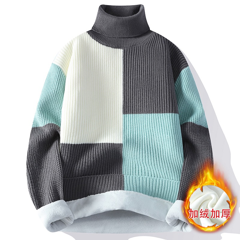 New Winter Men Fleece Warm Tur - Turtleneck Sweater Men ulasan dan harga