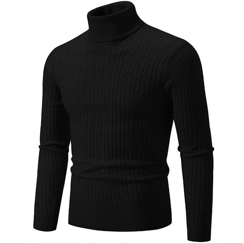 2025 New Men Solid Colour Turt - Turtleneck Sweater Men ulasan dan harga