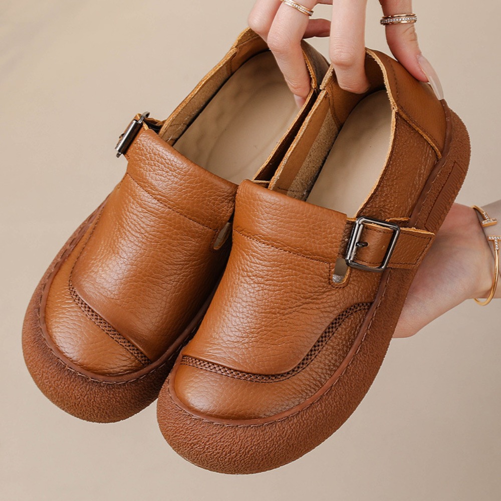 Casual Single Shoes for Women  - Leather Belt Braided ulasan dan harga