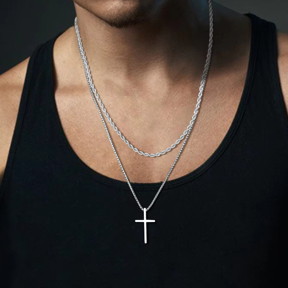 Trendy Cross Necklace for Men  - Mens Fashion In The 50S ulasan dan harga