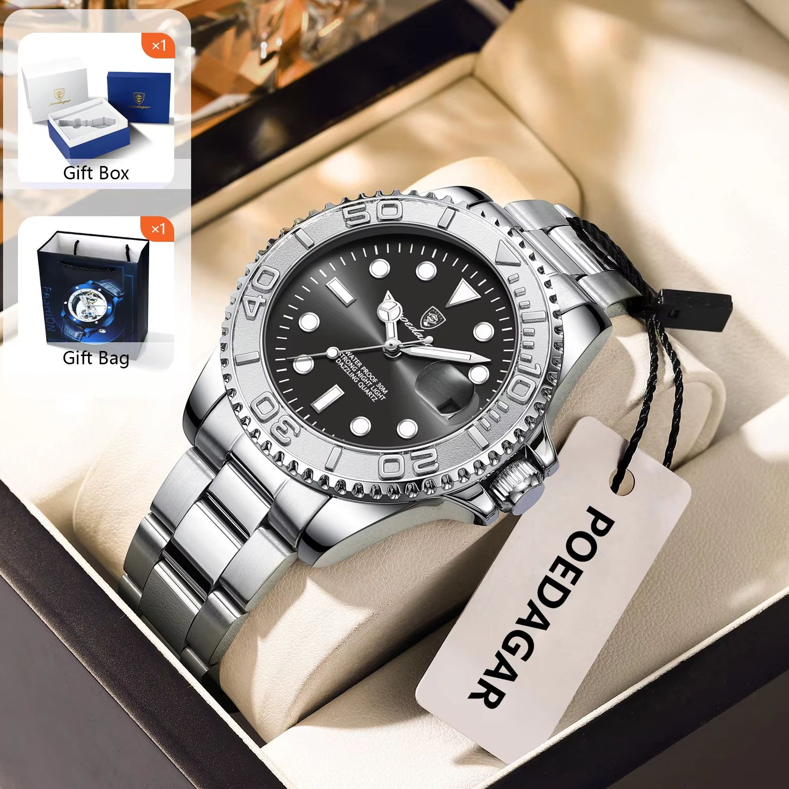 POEDAGAR Fashion Male Watch Lu - Men'S Fashion Box ulasan dan harga