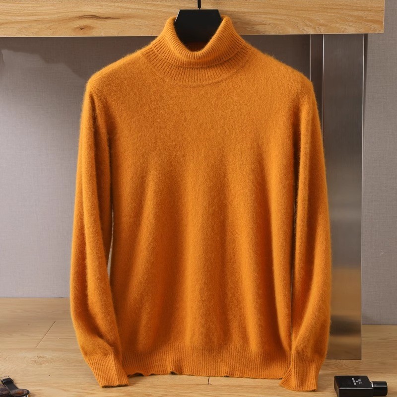 Men's 100% pure Mink velvet Ca - Turtleneck Sweater Men ulasan dan harga