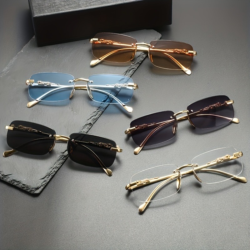 Fashion Rimless Metal Sunglass - Men'S Fashion Glasses ulasan dan harga