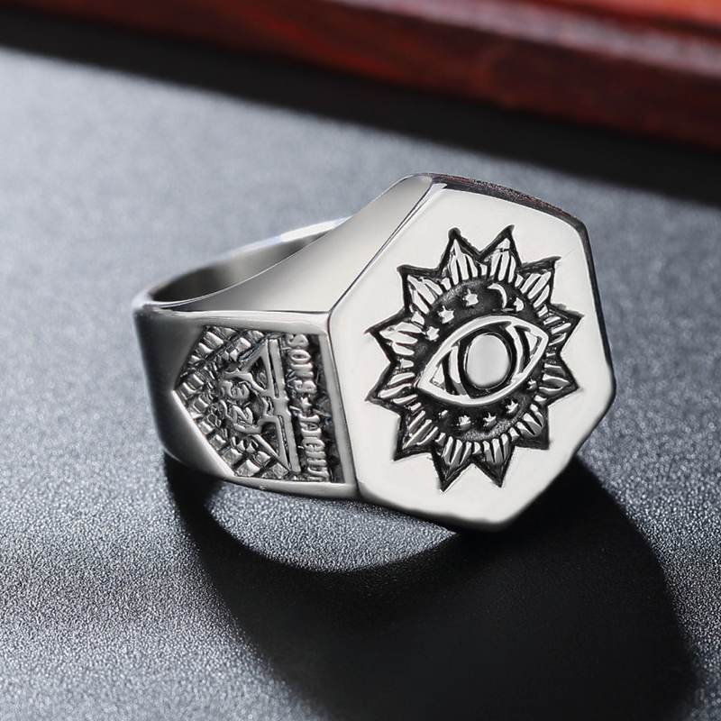 All Seeing Eye Ring Men's 316L - Mens Fashion Store ulasan dan harga