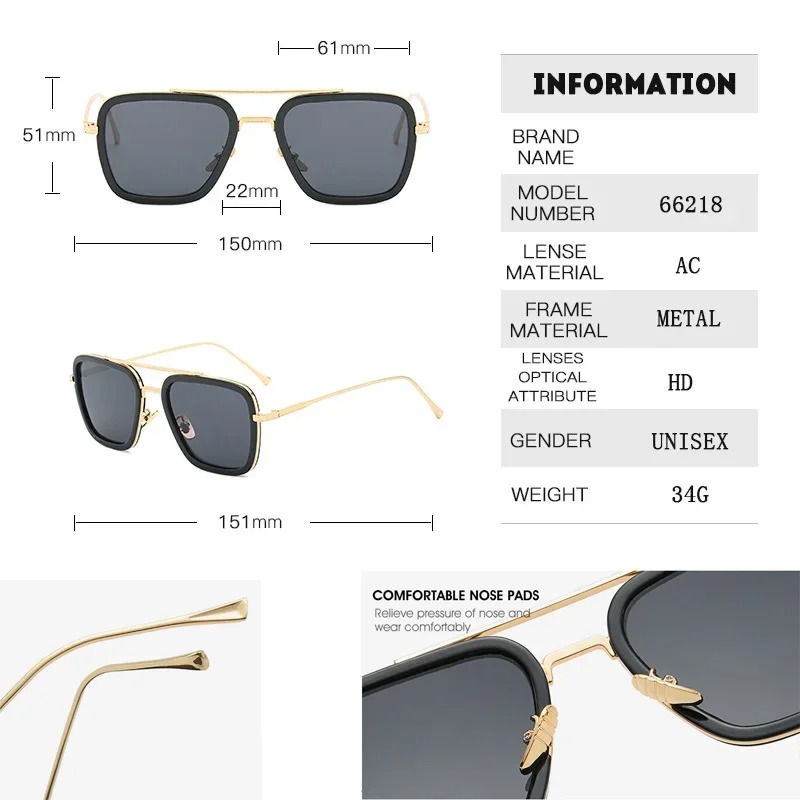 Steam Punk Tony Stark Sunglass - Men'S Fashion Glasses ulasan dan harga